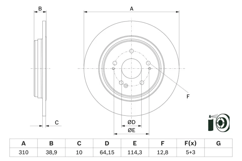 Image of Brake disc Bosch 0 986 479 G18