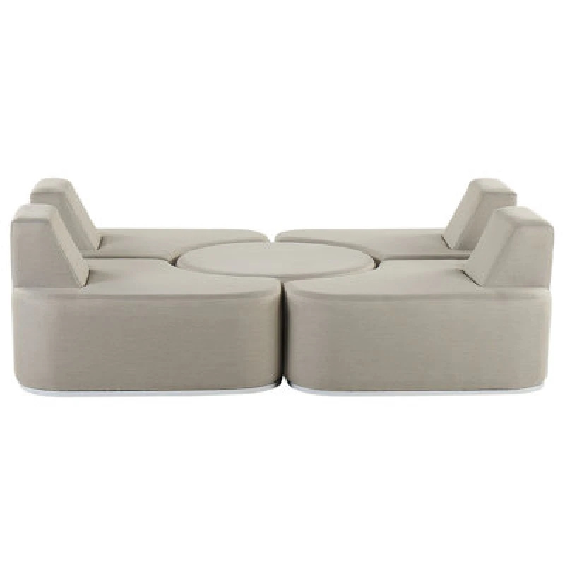 Image of Beliani Garden Lounge Set With Table 4 Seater Fabro Modular Light Grey