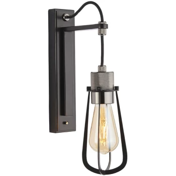 Image of Merano Alessandria Wall Lamp Black Chrome Plate & Matt Black