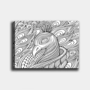 Image of MANDALA10 White Black Decorative Canvas Painting