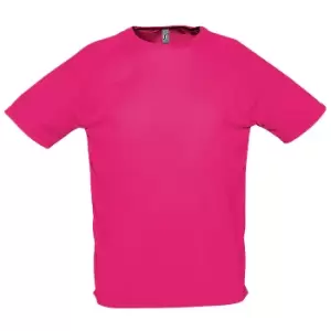 Image of SOLS Mens Sporty Short Sleeve Performance T-Shirt (3XL) (Neon Pink)