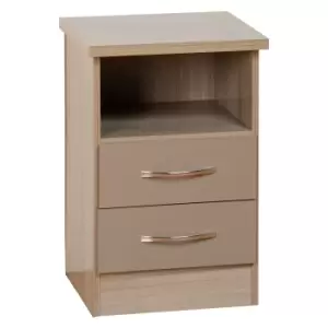 Image of Nevada 2 Drawer Oyster Bedside Table Oyster