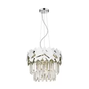 Image of Quasar Crystal Pendant Ceiling Light, Chrome, 5x E14