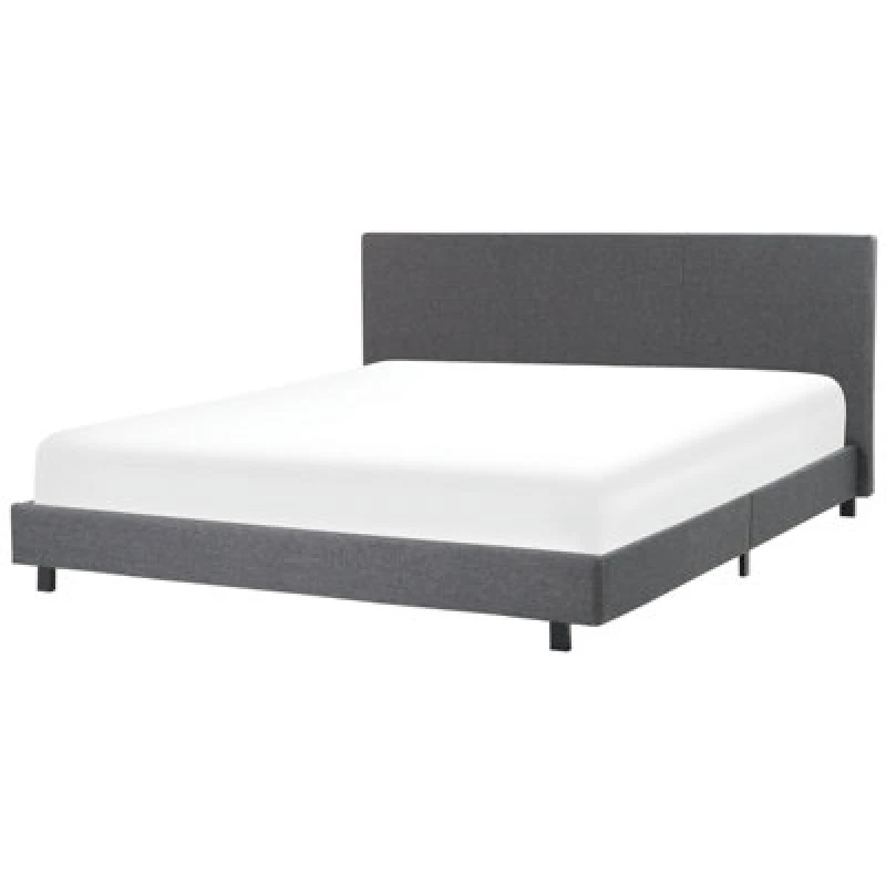 Image of Beliani Bed Fabric Albi 180 X 200 Cm (Eu Super King) Grey