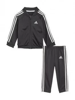 Image of Boys, adidas Unisex Infant I 3S Tracksuit Tricot - Black/White, Size 6-9 Months