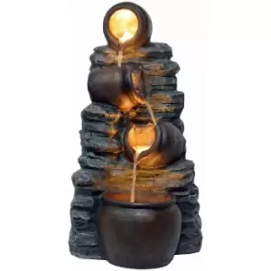 Image of Tranquility Water Features - Mini 4 Pots on Stone Solar Powered Water Feature