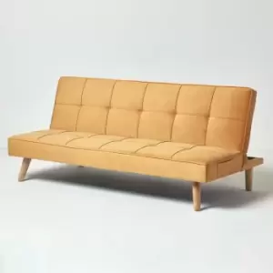 Image of Murphy Velvet Sofa Bed with Armrests, Dark Red - Mustard Gold - Mustard Gold - Mustard Gold - Homescapes