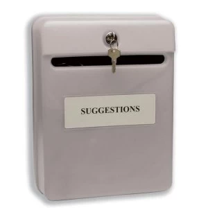 Image of Post or Suggestion Box Wall Mountable with Fixings Grey