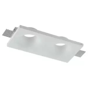 Image of 25-fan Europe - Spot encastre Senso Aluminium,Diffuseur acrylique blanc 2 ampoules cm