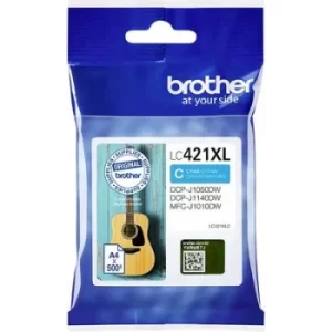 Image of Brother Ink cartridge LC421XLC Original Single Cyan LC421XLC