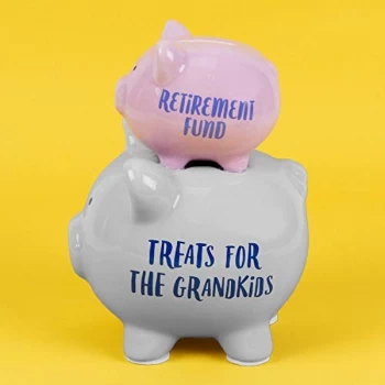 Image of 'Pennies & Dreams' Double Piggy Bank - Retirement Fund