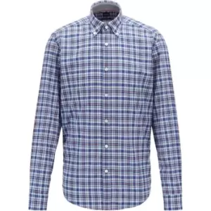 Image of Boss Patterned Shirt Mens - Blue
