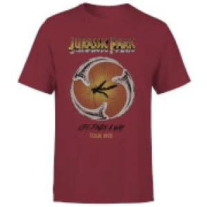 Image of Jurassic Park Life Finds A Way Tour Unisex T-Shirt - Burgundy - L