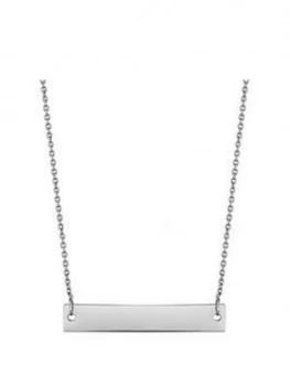 image of Simply Silver Sterling Silver Personalised Engravable Horizontal Bar Pendant