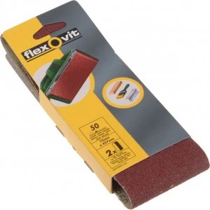 image of Flexovit Sanding Belts 75 x 457mm 50g Pack of 2