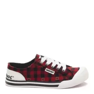 Image of Rocket Dog Jazzin Red Dublin Check Trainers