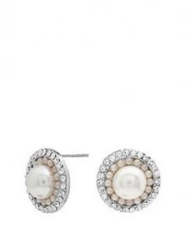 image of Mood Silver Plated Pearl Large Stud Earring