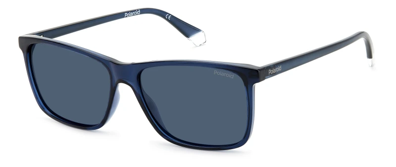 Image of Polaroid Polaroid Men Rectangle Blue Blue Polarized PLD 4137/S Blue One Size Male 827886047642