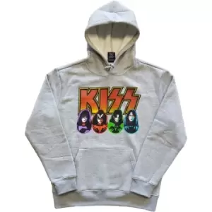 image of KISS - Logo, Faces & Icons Unisex XX-Large Pullover Hoodie - Grey