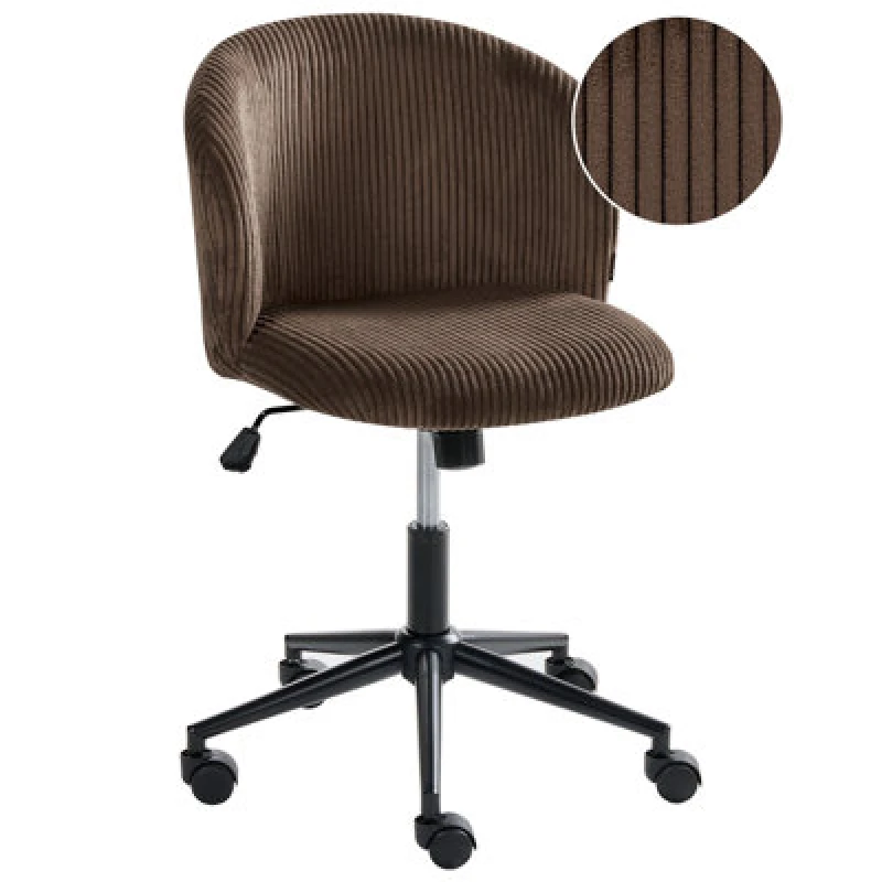 Image of Beliani Office Chair Miles Corduroy Dark Brown