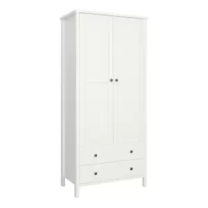 image of Tromso 2 Door 2 Drawer Wardrobe Off White