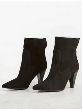 Image of Mint Velvet Ezra Suede Western Boot - Black, Size 38, Women