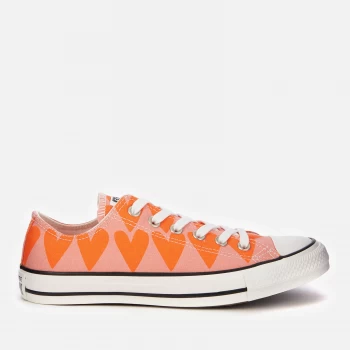 image of Converse Womens Chuck Taylor All Star Ox Trainers - Pink Quartz/Magma Orange/Vintage White - UK 3