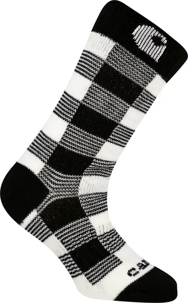 image of Carhartt Thermal Plaid Crew Ladies Socks, black-white, Size M for Women