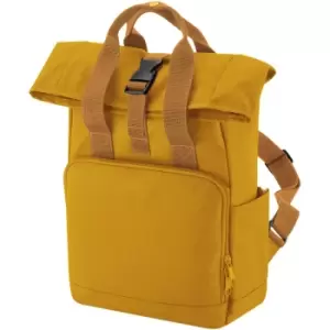 Roll Top Recycled Twin Handle Backpack (One Size) (Mustard Yellow) - Bagbase