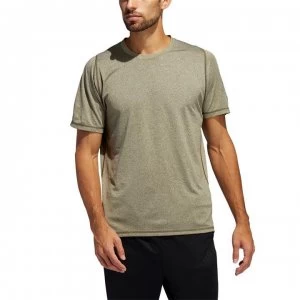 Image of adidas Mens Freelift Sport X Heather T-Shirt - KhakiMarl/Wht