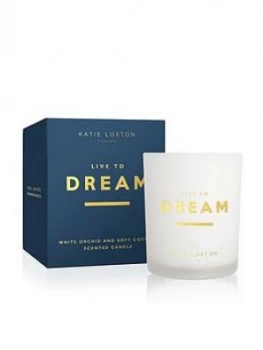 image of Katie Loxton Sentiment Candle Live To Dream White Orchid And Soft Cotton 160G