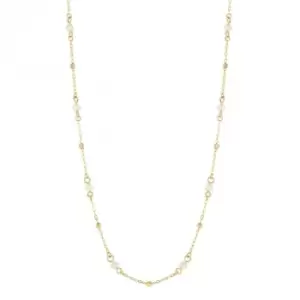 image of 9ct Yellow Gold Freshwater Pearl Station Chain 46cm GN367W