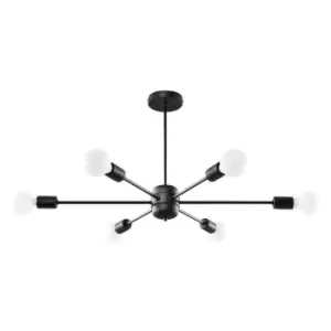 Image of Lango Multi Arm Semi Flush Ceiling light, Black, 6x E27