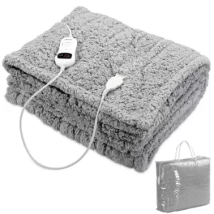 image of Heated Blanket Grey Fleece 180x130cm