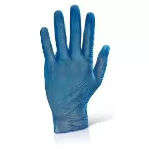 image of Beeswift Vinyl Examination Gloves Blue Large Box of 1000 VDGBL