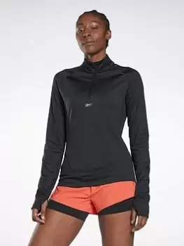 Image of Reebok Running Quarter-zip Sweatshirt, White, Size XS, Women
