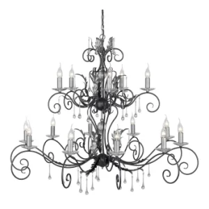 Image of Amarilli 15 Light Candle Pendant Black, Silver