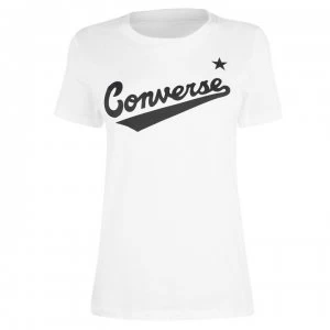 image of Converse Nova Logo T Shirt Ladies - White