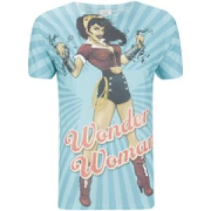 Image of DC Comics Mens Bombshell Wonder Woman T-Shirt - Blue - L