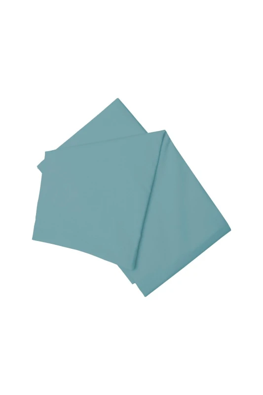 Image of Belledorm Easy Care 200 Thread Count Cotton Polyester Percale Flat Sheet in Teal Size: Double Teal Unisex Double