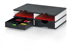 image of Styrodoc Duo Set 4 Compatments BK/GY 2 Drawers