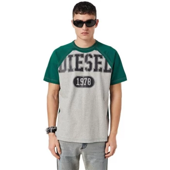 Diesel 1978 Raglan T Shirt - Green