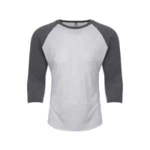 Image of Next Level Adults Unisex Tri-Blend 3/4 Sleeve Raglan T-Shirt (XXL) (Premium Heather/Heather White)