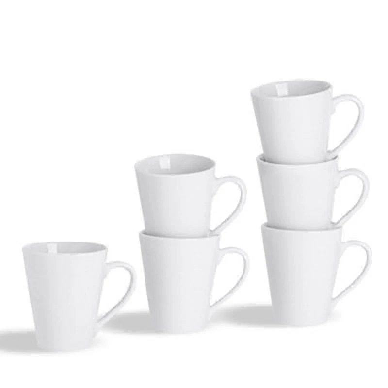 Image of Argon Tableware Classic White Latte Mugs - 285ml - Pack of 6 White