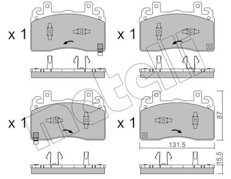Image of METELLI Brake pad set METELLI 22-1377-0