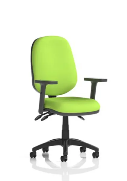 Image of Eclipse III Lever Task Operator Chair Bespoke With Height Adjustable Arms In Lime