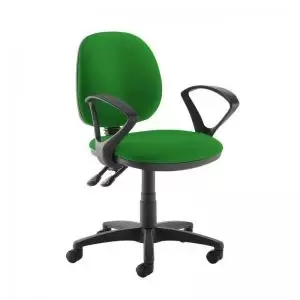 image of Jota medium back PCB operators chair with fixed arms - Lombok Green