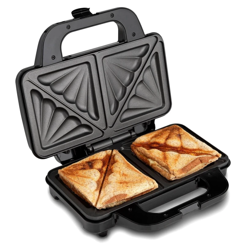 Image of Sensio Home Sandwich Toaster Toastie Maker Deep Fill Non Stick Silver Silver