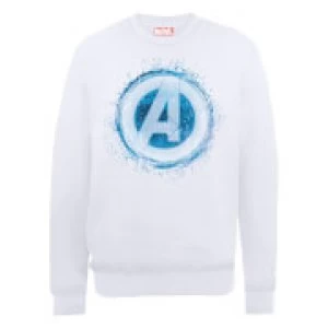 Image of Marvel Avengers Assemble Glowing Logo Sweatshirt - White - S