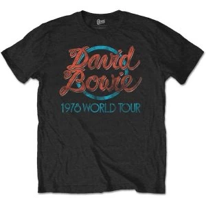 image of David Bowie - 1978 World Tour Unisex Large T-Shirt - Black